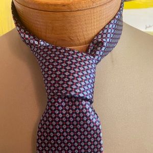 Christian Dior necktie red blue gray geometric